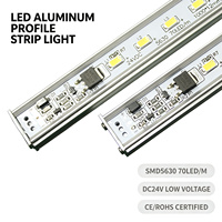Barre lumineuse LED en aluminium avec capteur de mouvement PIR 24V 70 SMD5630 10mm IP65 3000K/4000K/6000K 2450lm Dimmable 1M