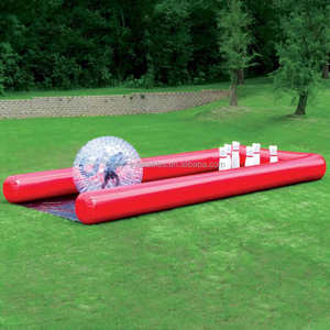 Juegos divertidos al aire libre, juego de bolos inflable Jumbo, bolos Zorb humanos inflables, bolas emocionantes - Product Image 2