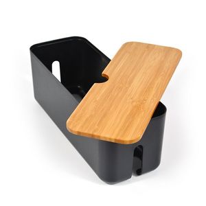Organisateur Box Manager Box Power Cord Socket Wire Storage Case Desktop Desk Data Bamboo Cable Management - Product Image 1