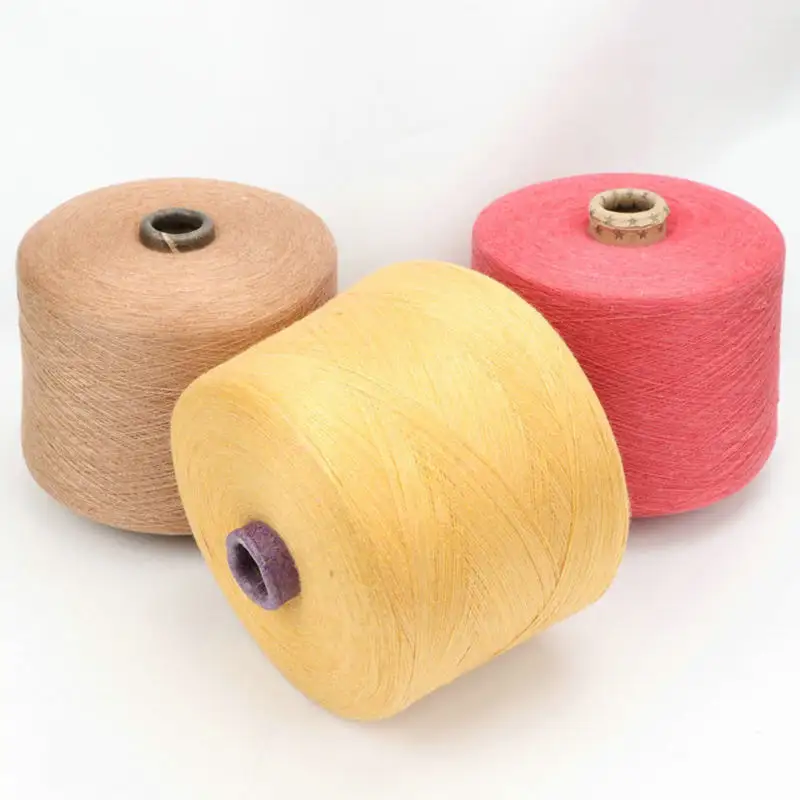 Mão Knitting Cotton Light Yellow Cotton Knitting Fancy Yarn For Knitting Scarf