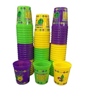 Tasse Mardi Gras en plastique violet/vert de 16oz - Product Image 3