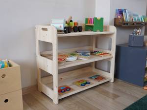 Estantería de madera de estilo nórdico Montessori para niños, estantería de <span class=keywords><strong>3</strong></span> estantes con almacenamiento de juguetes, muebles de biblioteca escolar - Product Image 6