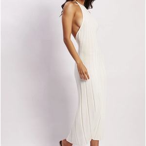 Vestido Midi Casual de Alta Calidad para Mujer, Diseño Personalizado al por Mayor, Nuevo, Sexy, a la Moda, con Espalda Descubierta, Tejido de Punto, Plisado - Product Image 5