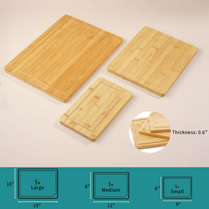 Tùy chỉnh nhà bếp gỗ tre thớt cắt khối Bộ 3 - Product Image 4