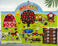 Grand tableau mural en feutre sur le thème de la ferme, ensemble complet pour l'enseignement de l'histoire en maternelle, jouet éducatif pour enfants, vente en gros, jouets DIY pour enfants