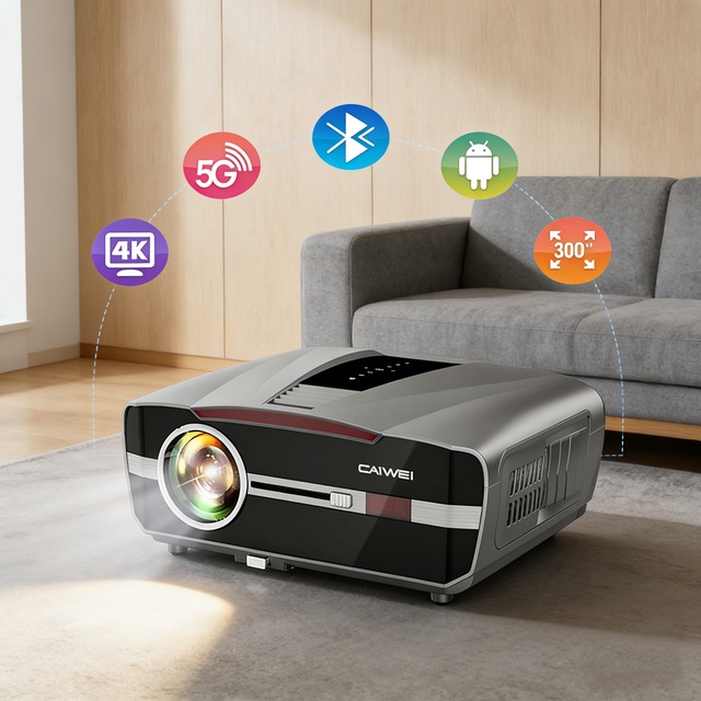Wholesale 1850 ANSI Smart Projector 4K Android 11 Native 1080p 18000:1 Contrast Auto Focus 4D Keystone WiFi 6 BT