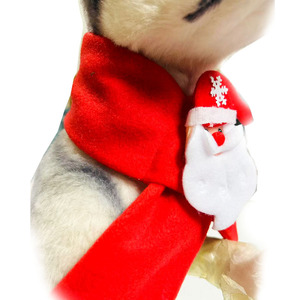 Christmas Pet Scarf Fleece Warm <b>Neck</b> <b>Warmer</b> For Dog Cat Holiday Decoration Red Green Santa Snowman Pattern - Product Image 3