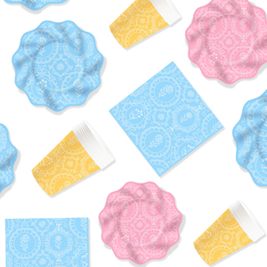 DAMAI - Juego de Vajilla para Fiesta de Revelación de Género, Platos y Servilletas para Revelación de Género, Niños y Niñas, para Baby Shower - Product Image 4