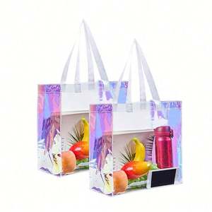High Quality Hot Sports <b>Games</b> Work Safe Travel Holographic Pvc White Transparent Tote Bag With Custom Logo - Product Image 1