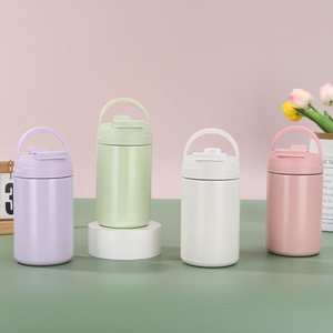 Stainless Steel Tumbler 304 Vacuum Insulated Portable Travel Cup Macaron Colors Round Design For Daily Use - Product Image 1