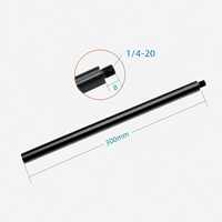 Tige d'extension universelle en aluminium, bas de tige femelle 1/4 pouce, haut de tige mâle 1/4 pouce, pour trépieds et perches, allongement pour équipement photographique