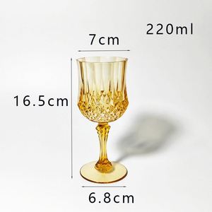 Verres à vin vintage en plastique, verres à boire incassables, verrerie de mariage, gobelets à eau en cristal, flûtes à champagne vintage - Product Image 4