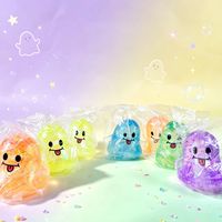 Jouet Squishy Fantôme d'Halloween en Gros, Rempli de Maltose, Pailleté, Translucide, Anti-Stress, à Presser, Viral TikTok, Très Tendance