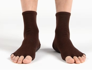 Bán Buôn Nhà Máy Trực Tiếp Phụ Nữ Chuyên Nghiệp Non-Slip Tinh Khiết Bông Biểu Tượng Dài Vớ Thể Thao Sàn Năm Ngón Tay Yoga Vớ - Product Image 4