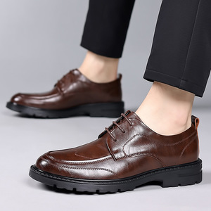 รองเท้าหนังลำลองสำหรับผู้ชายสีน้ำตาลพื้นนุ่มรองเท้าออกซ์ฟอร์ดสำหรับใส่ทำงานสำนักงานอาชีพเยาวชนอายุ 18-40 ปี - Product Image 3