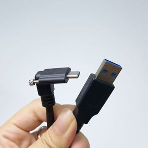 OEM定制90度USB <span class=keywords><strong>3</strong></span>.0 A型公头转C型公头电缆，带M2螺丝锁紧连接器，直角数据传输线 - Product Image 5