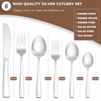 Ensemble de couverts de haute qualité, couteau, cuillère et fourchette de restaurant, finition miroir, couverts en acier inoxydable