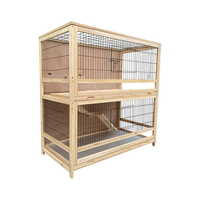 Vente en gros de cages en bois faites à la main à deux couches pour animaux domestiques clapier à lapins pour plusieurs lapins