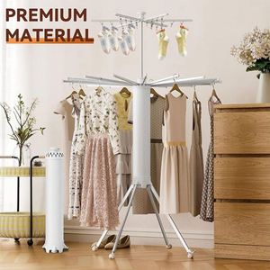 Séchoir à linge et vêtements pliable et peu encombrant pour balcon, avec roulettes, pour le séchage des chaussures et manteaux - Product Image 2