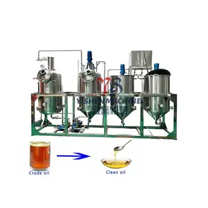 Línea de máquina de refinación de aceite de cacahuete de cocina cruda de girasol de semilla de algodón de soja comercial