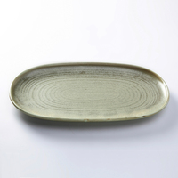 2021 YAYU style japonais rétro rustique gris céramique porcelaine servant ovale poisson forme assiette