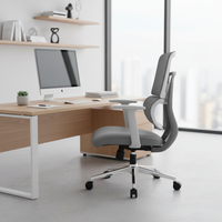 Chaise de bureau ergonomique moderne avec soutien lombaire en tissu et fonction pivotante pour le bureau à domicile et l'atelier