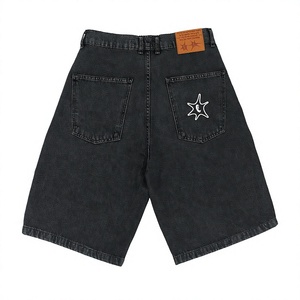 Pantalones Cortos de Mezclilla de Alta Calidad para Hombre, con Logotipo Bordado en la Parte Delantera, Estilo Urbano, Cintura Media, Cierre de Botones, Tejido de Algodón - Product Image 2