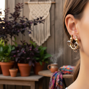 Ingrosso messicano prugna argento bohémien gioielli moda orecchini a cerchio per le donne regalo perfetto per lei - Product Image 3