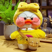 Boneka Lalafanfan Cafe Mimi Duck, Mainan Boneka Lucu dan Lembut, Pakaian Dapat Dilepas, Pita, Pereda Stres, Dapat Dicuci, Hadiah Ulang Tahun Anak