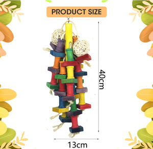 Commercio all'ingrosso pappagallo uccello giocattoli in piedi corda di cotone giocattolo colorato trespoli da masticare per gabbia per uccelli corda di cotone accessori per uccelli - Product Image 3