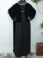 Abaya plissée à boucle, de haute qualité, respirante, pour femme, robe musulmane, hiver, Aïd, formelle, pour réunion de famille