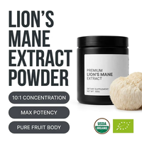 Extrait de Champignon Crinière de Lion en Poudre 1:1 Bêta-D-Glucane 30% Corps Fruité Biologique USDA 100g 200g Prêt à la Vente Marque Personnalisée OEM