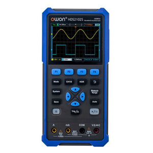 OWON HDS2102S Osciloscópio Handheld 3 em 1 100MHz Largura de banda 2CH 20000 contagens Multiumeter OSC + DMM + Waveform Generator - Product Image 1