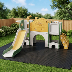 Juego de Juegos Infantiles de Plástico PE para Interiores en Oferta - Casa de Juegos Comercial para Patio Trasero con Tobogán y Columpio - Product Image 4