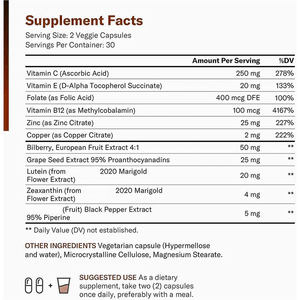 Label pribadi kapsul ekstrak Vegan Lutein Zeaxanthin dan <span class=keywords><strong>Bilberry</strong></span> berkualitas tinggi mendukung kapsul suplemen mata - Product Image 4