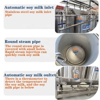 Machine à cuire le lait de soja à la vapeur, chauffe-lait végétalien en acier inoxydable, cuiseur avec composants PLC de pointe, 220V pour la transformation du tofu et des produits à base de soja