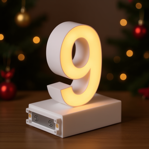 Led Light Number <b>9</b> 3000K Magnetic Decorative Lighting <b>Battery</b> Operated Button Control Plastic Material - Product Image 2