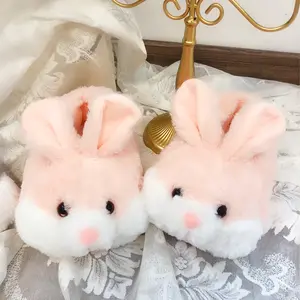otel terlikleri kore Suppliers-Sonbahar ve kış için yeni yumuşak alt kaymaz ev sıcak ayakkabı koreli kadın bayanlar kürk peluş kürklü otel tavşan tavşan terlik