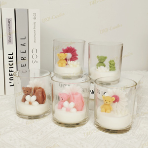 Bougie parfumée en cire de soja créative en forme d'ours petite bougie en forme d'ours cadeau de naissance bougie parfumée longue durée pour les mariages - Product Image 1
