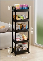 Étagère de Rangement Mobile Multi-Niveaux pour Cuisine, Salle de Bain, Chevet, Chambre et Salon - Chariot Portable en Plastique