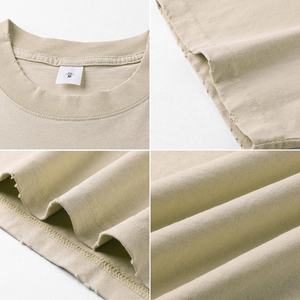 เสื้อยืดผ้าฝ้ายพิมพ์ลายปักไหล่ปล่อยกรดสไตล์วินเทจซักได้หนา - Product Image 4