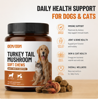 Friandises à mâcher molles aux champignons Turkey Tail OEM ODM pour chiens et chats – Soutien immunitaire quotidien, sans céréales, pour toutes races et âges