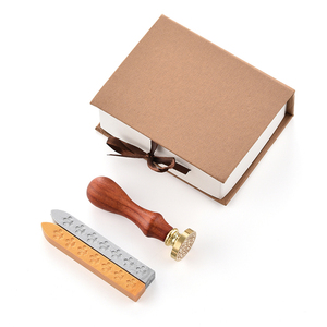 Usine personnalisé bâtons de cire timbre logo boîte-cadeau sceau de cire timbre ensemble kit avec forme de livre - Product Image 1