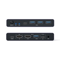 Commutateur KVM 2 entrées 1 sortie pour ordinateur portable, partage d'écran d'ordinateur avec connexion au moniteur