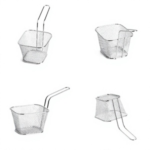 Colador de red de alambre de malla de acero inoxidable, herramientas de cocina, cesta para freír de alta resistencia para cestas de almacenamiento de patatas fritas - Product Image 1