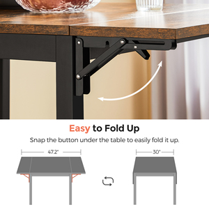 Vasagneau-<span class=keywords><strong>Table</strong></span> à <span class=keywords><strong>manger</strong></span> extensible, meuble de cuisine, salle à <span class=keywords><strong>manger</strong></span>, cadre métallique industriel, plateau en bois, cuisine - Product Image 4