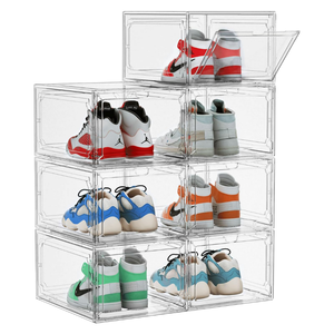 Caja de Zapatos de Estilo Moderno, Grande, Plegable, Apilable, Transparente, Organizador de Zapatos, Caja de Plástico para Guardar Zapatos - Product Image 5
