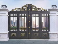 Puerta de Entrada Doble de Aluminio y Acero Inoxidable con Recubrimiento en Polvo, Anti-Escalada, para Exteriores, Casa o Garaje, Marca Royal Gate