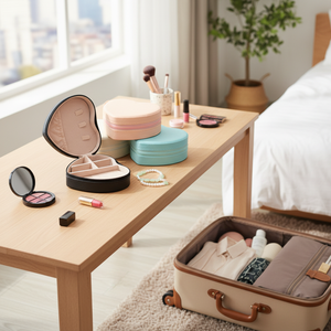 Grande cuore con cerniera custodia cosmetica eco-friendly in Neoprene per rosa nero blu bianco con Logo per il trucco da viaggio - Product Image 3