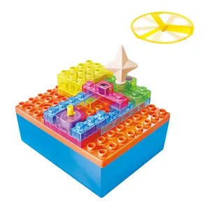 Bambini educativi fisica fai da te circuito elettronico giocattolo luci suono Fan Building Blocks esplorazione esperimento kit giocattoli